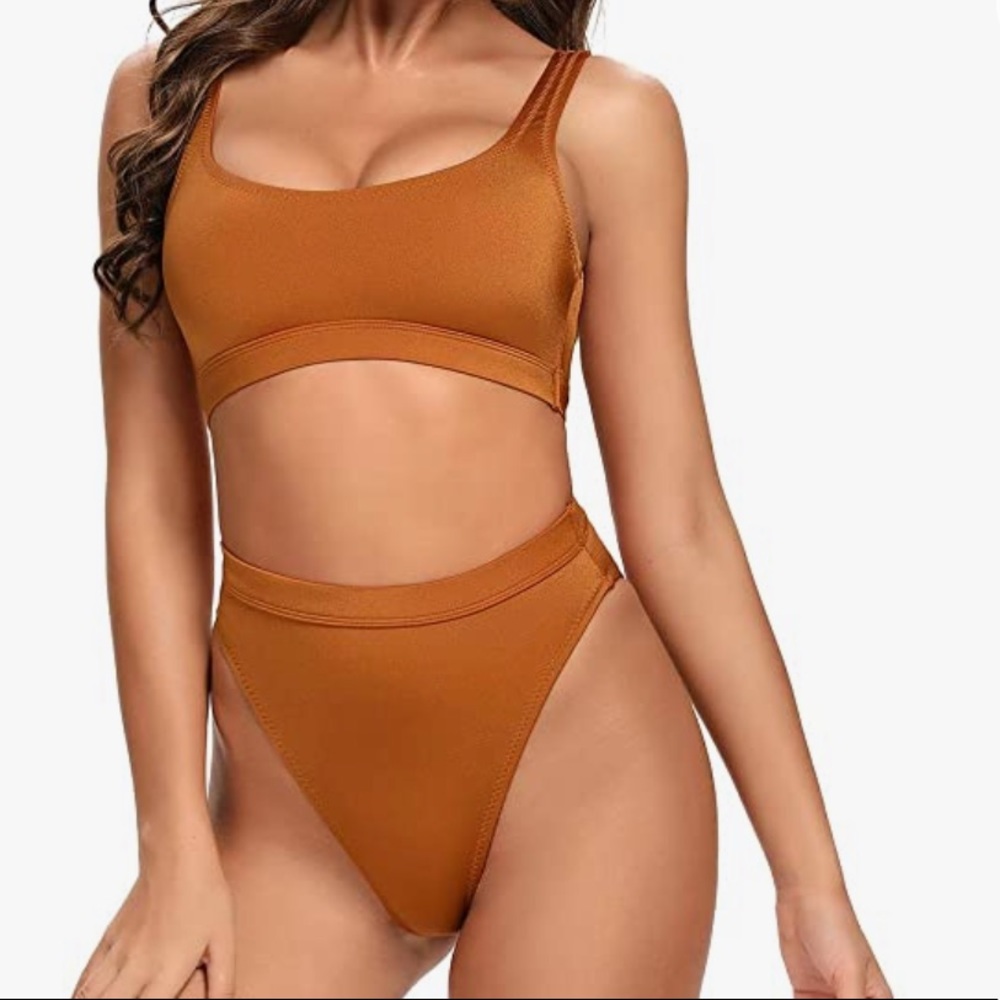 Dixperfect Two Piece Scoop Neck-High Waist Bikini